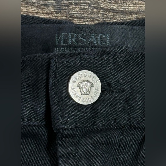NWOT Vintage Versace Black Straight Leg Jeans - Picture 6 of 10